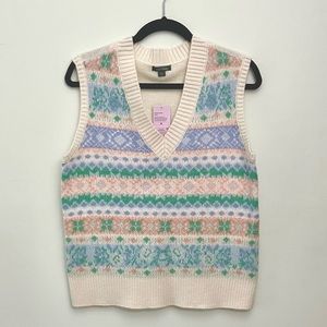 NWT Fair Isle Print Sweater Vest